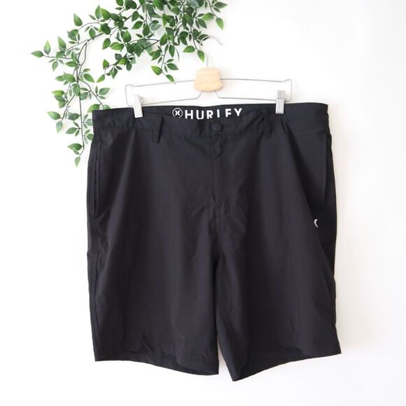 Hurley Men's Black Side Pockets Polyester lend Shorts Size 40 - Picture 1 of 4